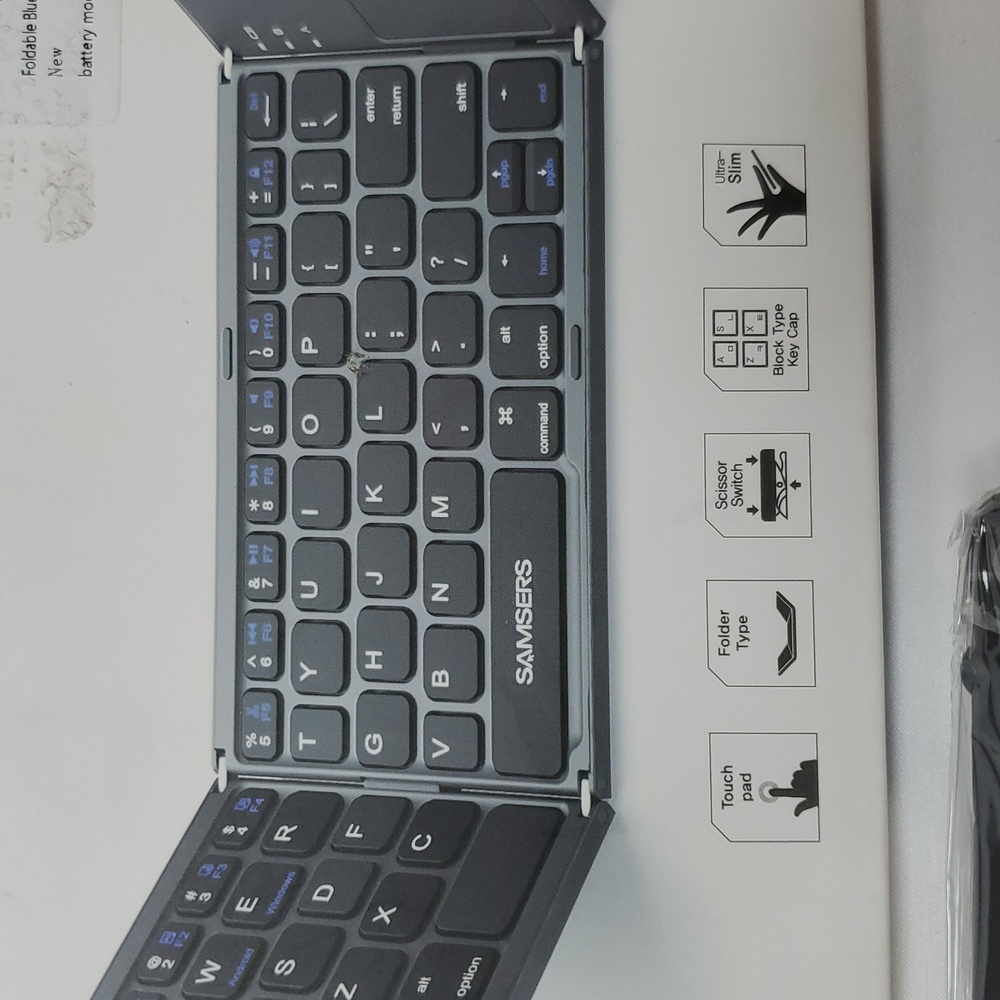 Samsers Foldable Bluetooth Keyboard With Touchpad, Full-Size Wireless ~ Black - Picture 5 of 16